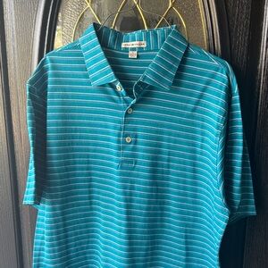 Peter Millar Blue Striped Polo Shirt